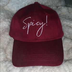 Spicy maroon hat!